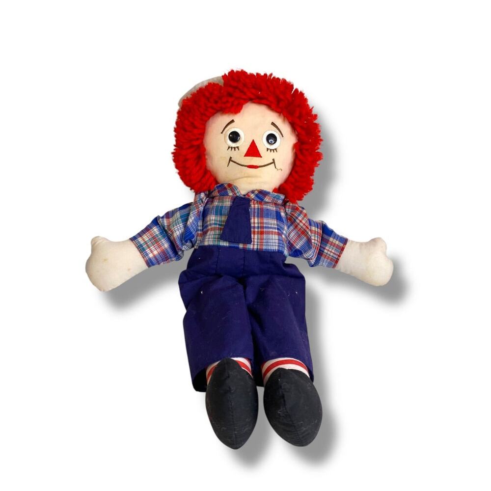 1991 Applause Raggedy Andy Rag Doll 16" Button Eyes Embroidered Face